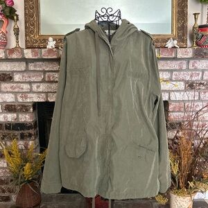 Perch By Blue Pepper Women’s Olive Green Lightweight Hooded Jacket With Pockets